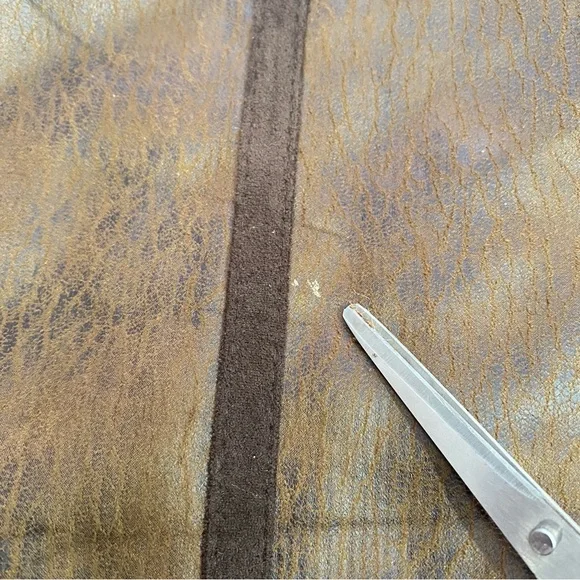 7 For All Mankind Brown Faux Leather Vest with Shearling Trim XS - Picture 14 of 14